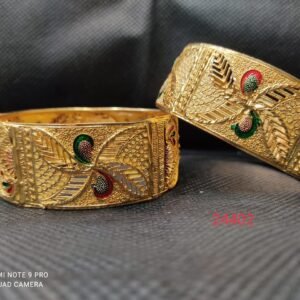 Indian Traditional Stylish Premium Gold Plated Real Royal Antique Finish Rajwadi Designer Bangle set for women & Girl